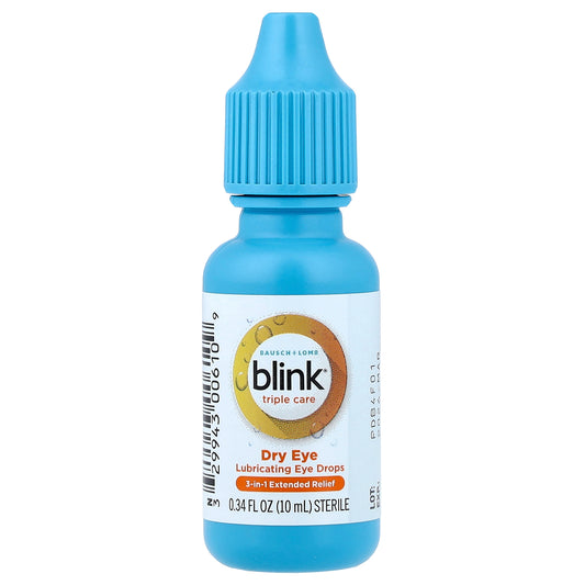 Bausch + Lomb Blink, Blink® Triple Care, Dry Eye, Lubricating Eye Drops, 0.34 fl oz (10 ml)