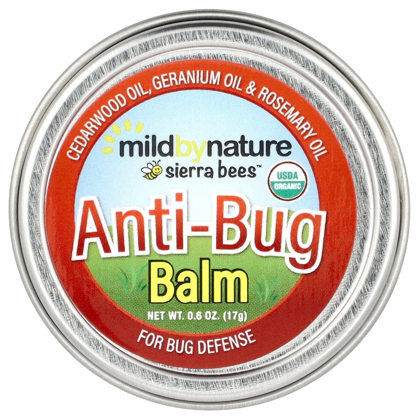 Mild By Nature, Sierra Bees™, Anti-Bug Balm, Cedarwood, Geranium & Rosemary Oil, 0.6 oz (17 g)