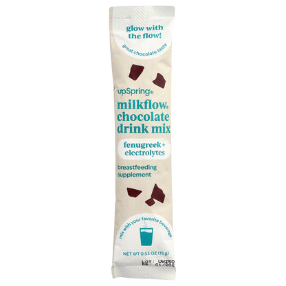 UpSpring, Milkflow®, Drink Mix, Chocolate, 16 Single Serve Packets, 0.53 oz (15 g) Each