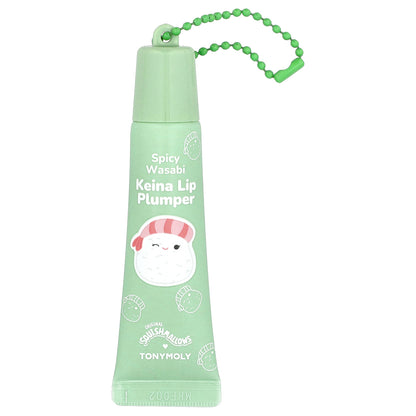 TonyMoly, Original Squishmallows™, Keina Key Chain Lip Plumper, Spicy Wasabi, 11 g