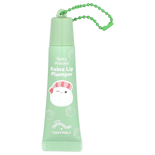 TonyMoly, Original Squishmallows™, Keina Key Chain Lip Plumper, Spicy Wasabi, 11 g
