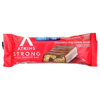 Atkins, Strong, High Protein Bar, Chocolate Chip Cookie Dough, 4 Bars, 2.12 oz (60 g) Each