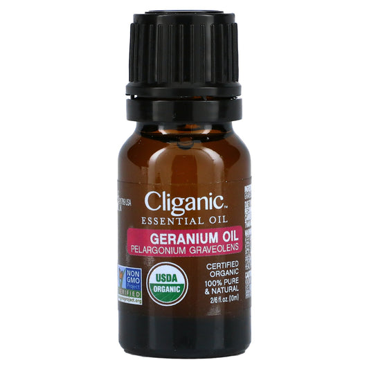 Cliganic, 100% Pure Essential Oil, Geranium, 0.33 fl oz (10 ml)