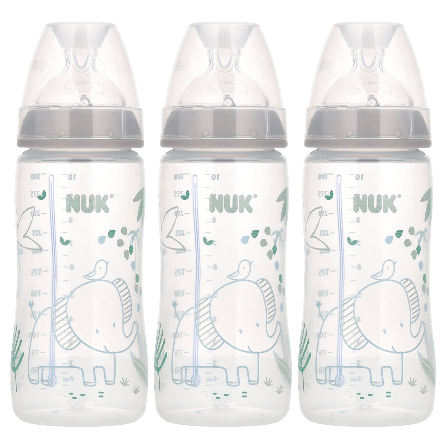 NUK, Smooth Flow, Anti-Colic Bottle, 0+ Months, 3 Bottles, 10 oz (300 ml) Each