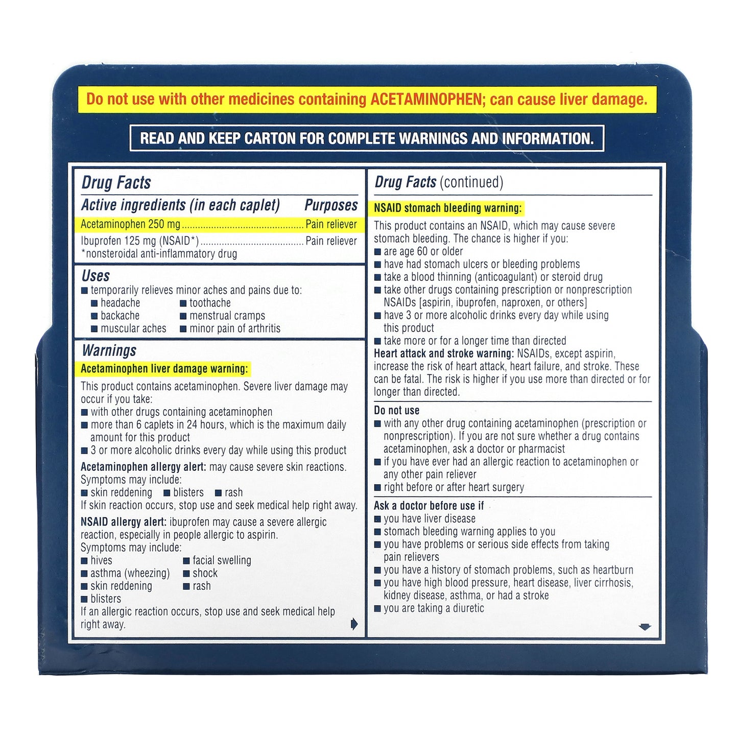 Advil, Dual Action with Acetaminophen , 144 Caplets