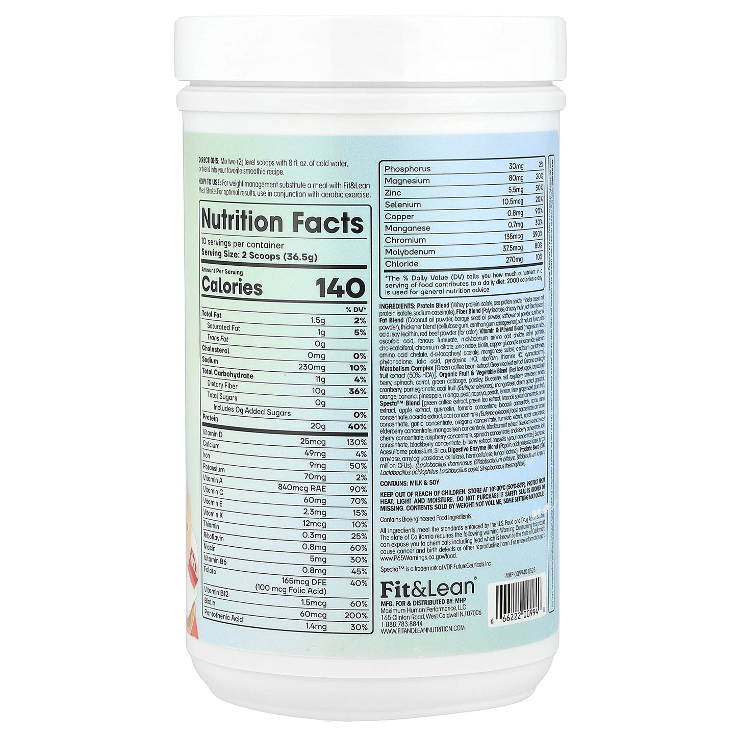 Fit & Lean, Meal Shake, Complete Fitness Nutrition, Strawberry Shortcake, 0.8 lbs (365 g)