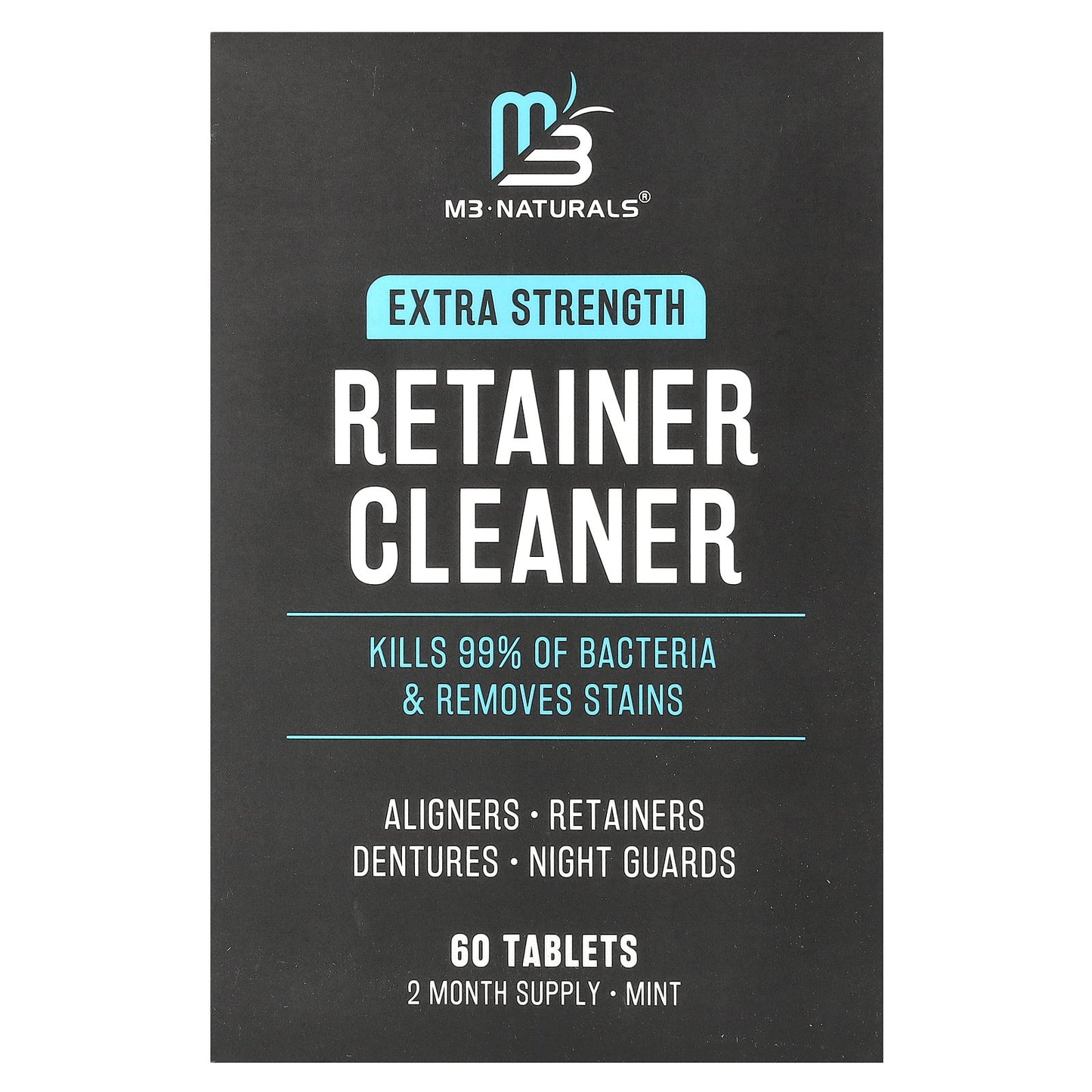 M3, Retainer Cleaner, Mint, 60 Tablets
