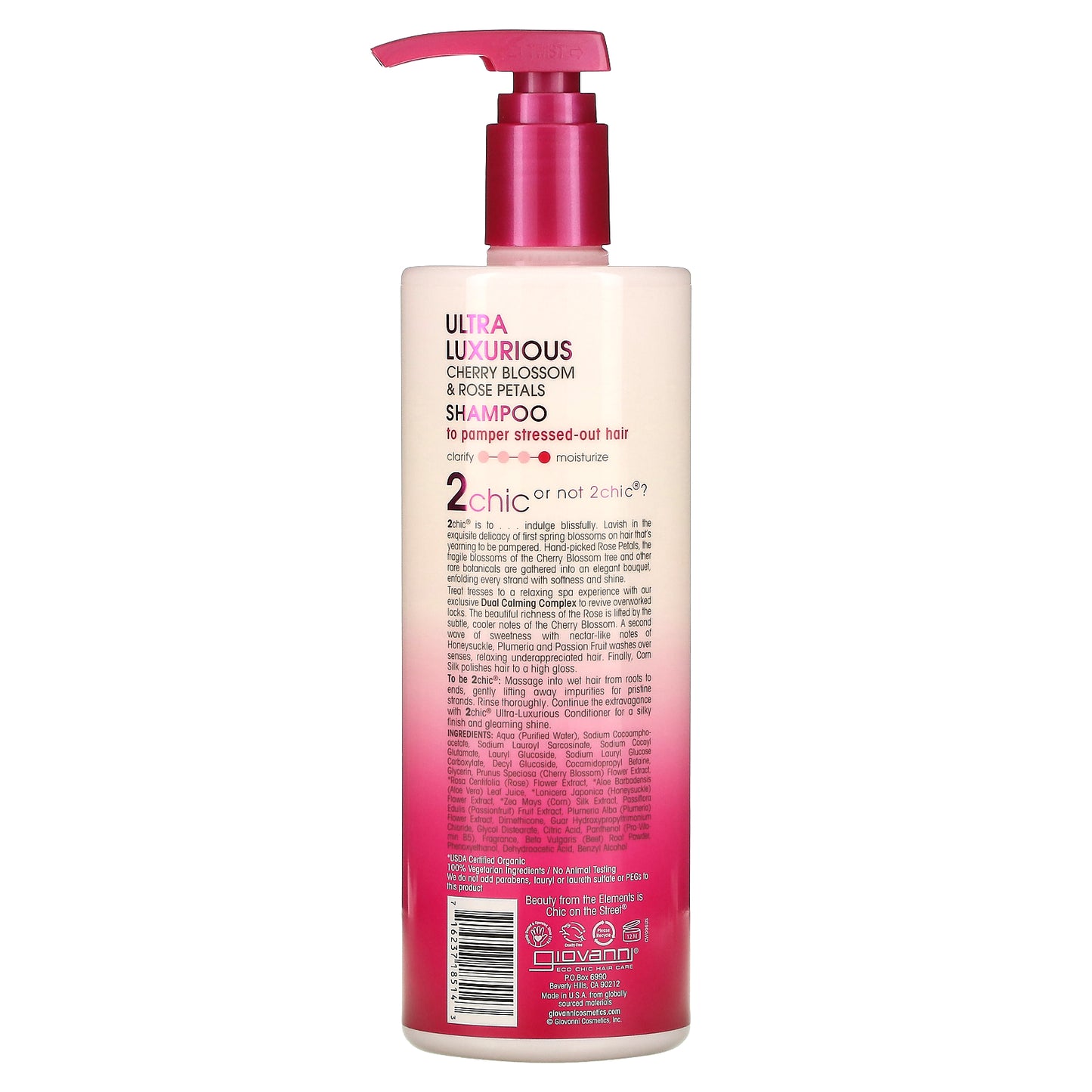 Giovanni, 2chic, Ultra-Luxurious Shampoo, To Pamper Stressed-Out Hair, Cherry Blossom + Rose Petals, 24 fl oz (710 ml)