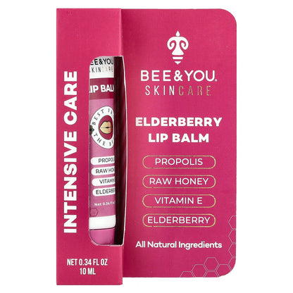 Bee & You, Elderberry Lip Balm, 0.34 fl oz (10 ml)