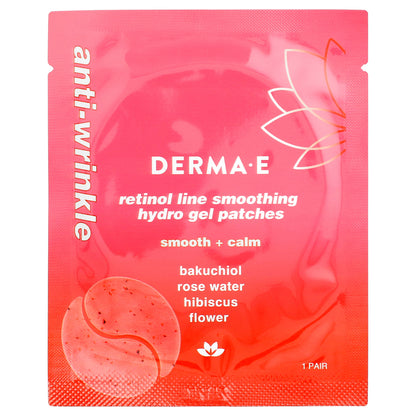 DERMA E, Retinol Line Smoothing Hydro Gel Patches, For All Skin Types, 5 Pack