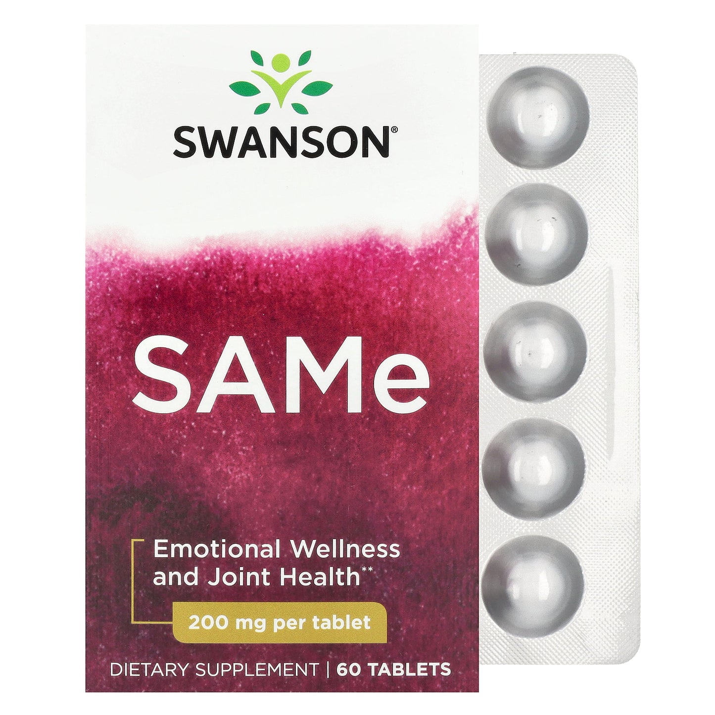 Swanson, SAMe, 60 Tablets (200 mg per Tablet)