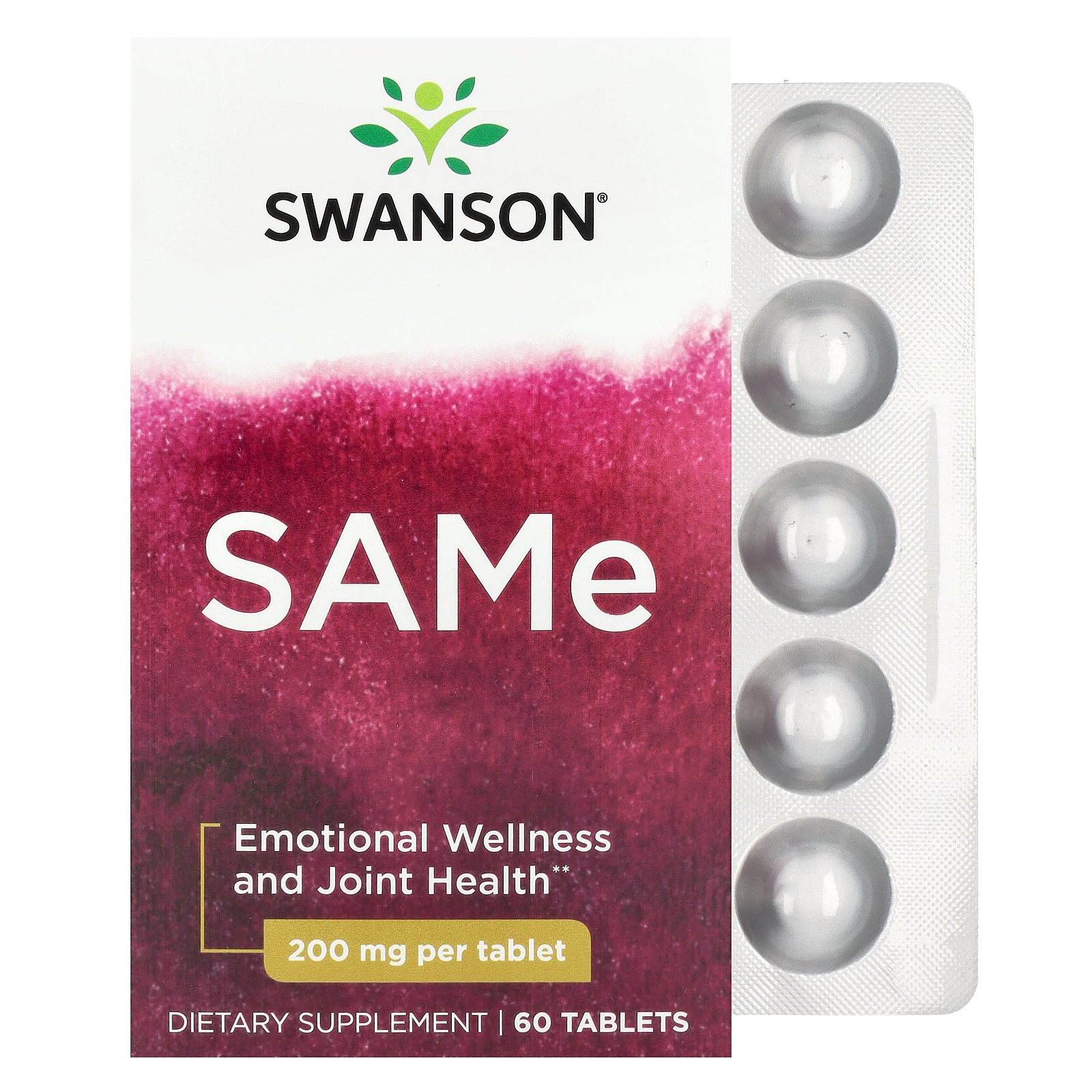 Swanson, SAMe, 60 Tablets (200 mg per Tablet)