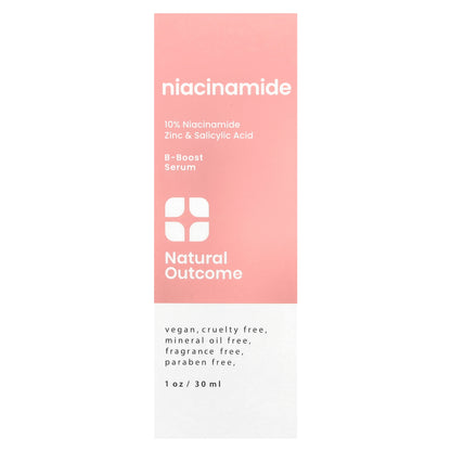 Natural Outcome, Niacinamide, B-Boost Serum, Fragrance Free, 1 oz (30 ml)