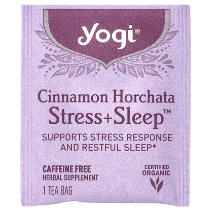 Yogi Tea, Stress + Sleep™, Cinnamon Horchata, Caffeine Free, 16 Tea Bags, 1.12 oz (32 g)