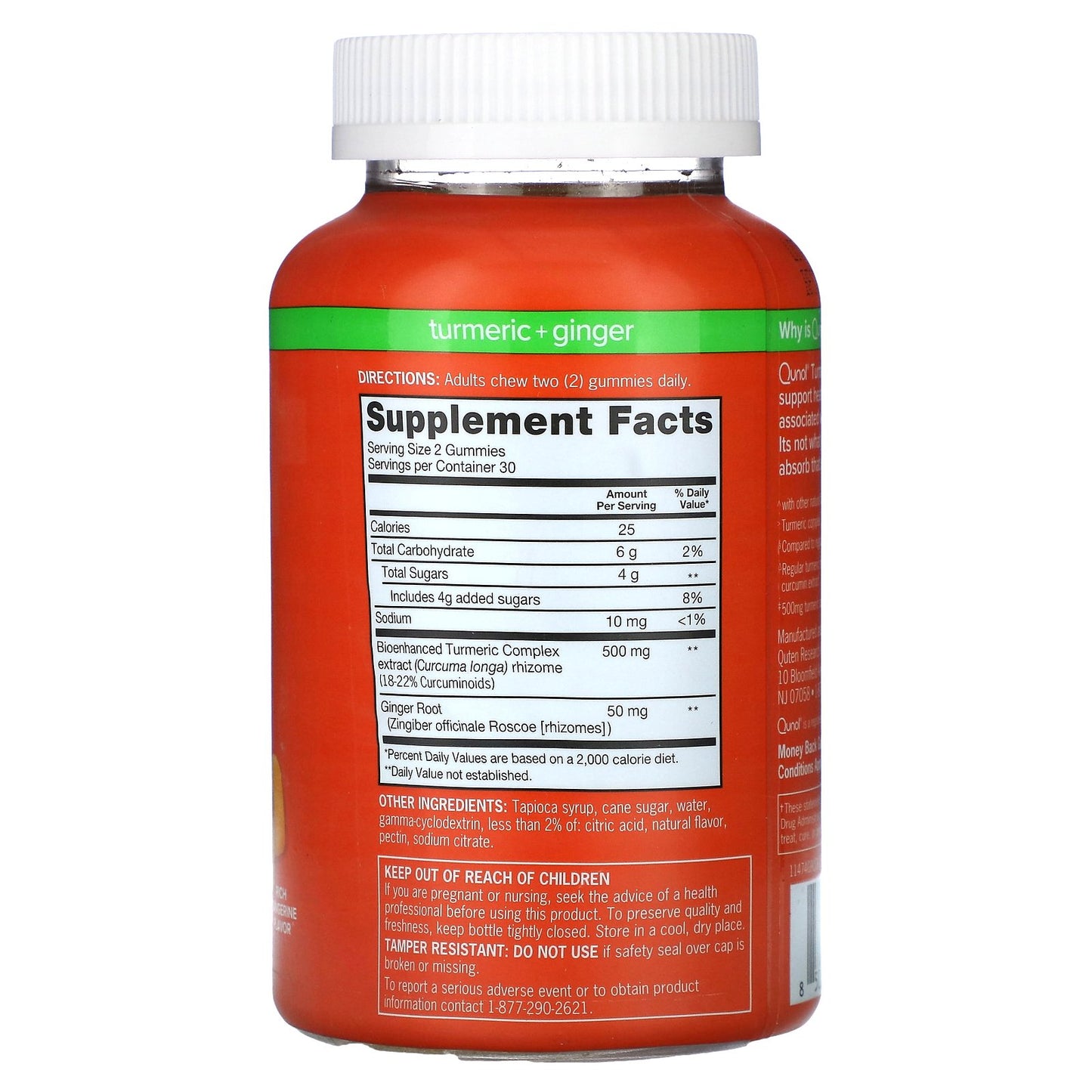 Qunol, Turmeric + Ginger, Rich Tangerine, 90 Gummies (275 mg per Gummy)