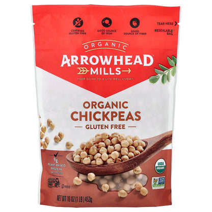 Arrowhead Mills, Organic Chickpeas, 16 oz (453 g)