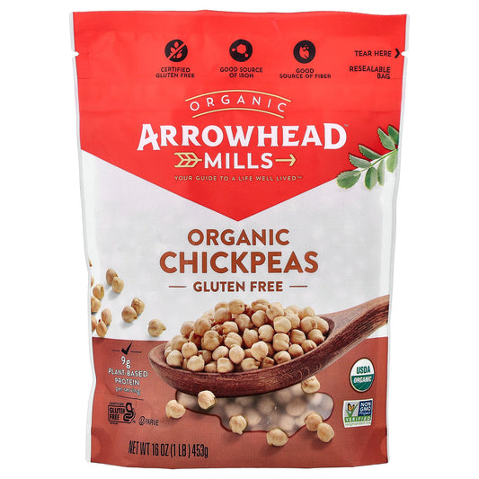 Arrowhead Mills, Organic Chickpeas, 16 oz (453 g)