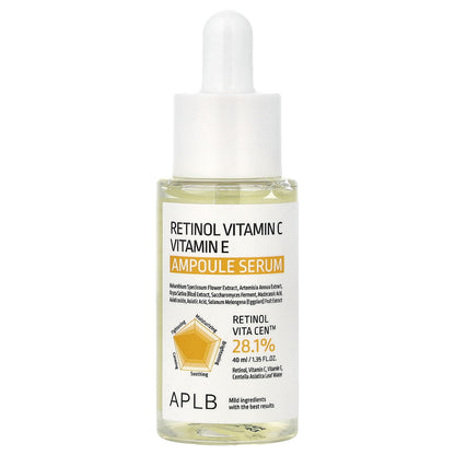 APLB, Retinol Vitamin C Vitamin E Ampoule Serum, 1.35 fl oz (40 ml)