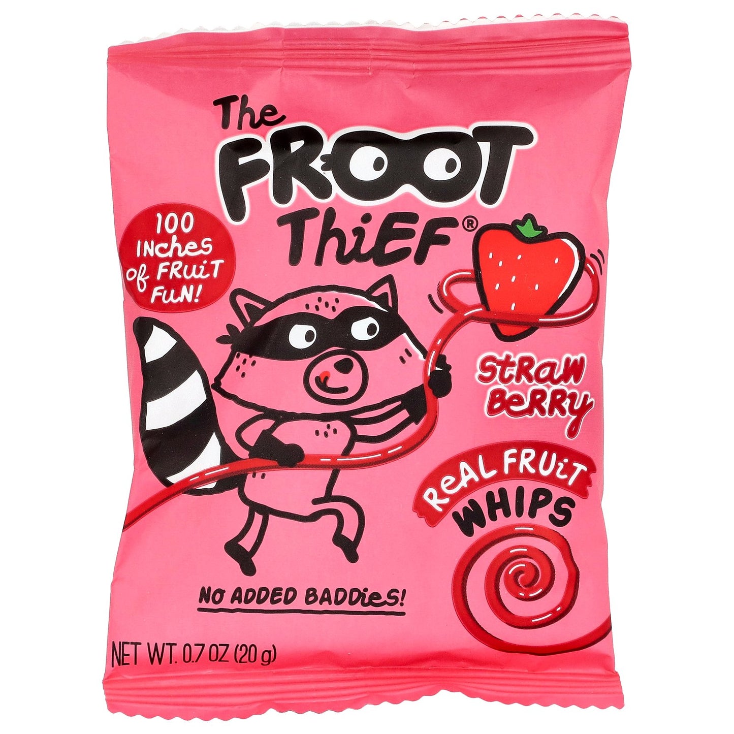 The Froot Thief, Real Fruit Whips, Strawberry, 5 Packs, 0.7 oz (20 g) Each