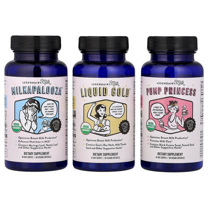 Legendairy Milk, Lactation Support Bundle, 3 Bottles, 60 Vegan Capsules Each