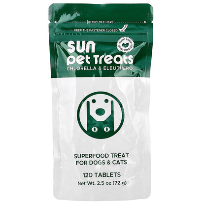 Sun Chlorella, Sun Pet Treats™, Chlorella & Eleuthero, For Dogs & Cats, 120 Tablets