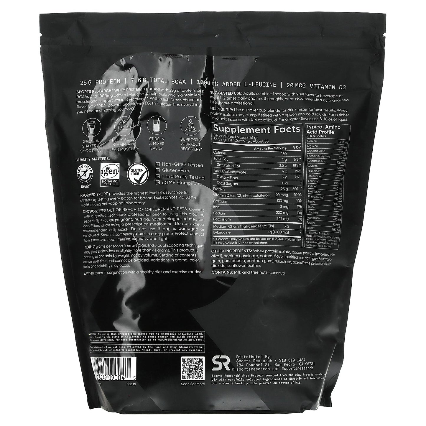 Sports Research, Whey Protein, Dutch Chocolate, 5 lb (2.27 kg)