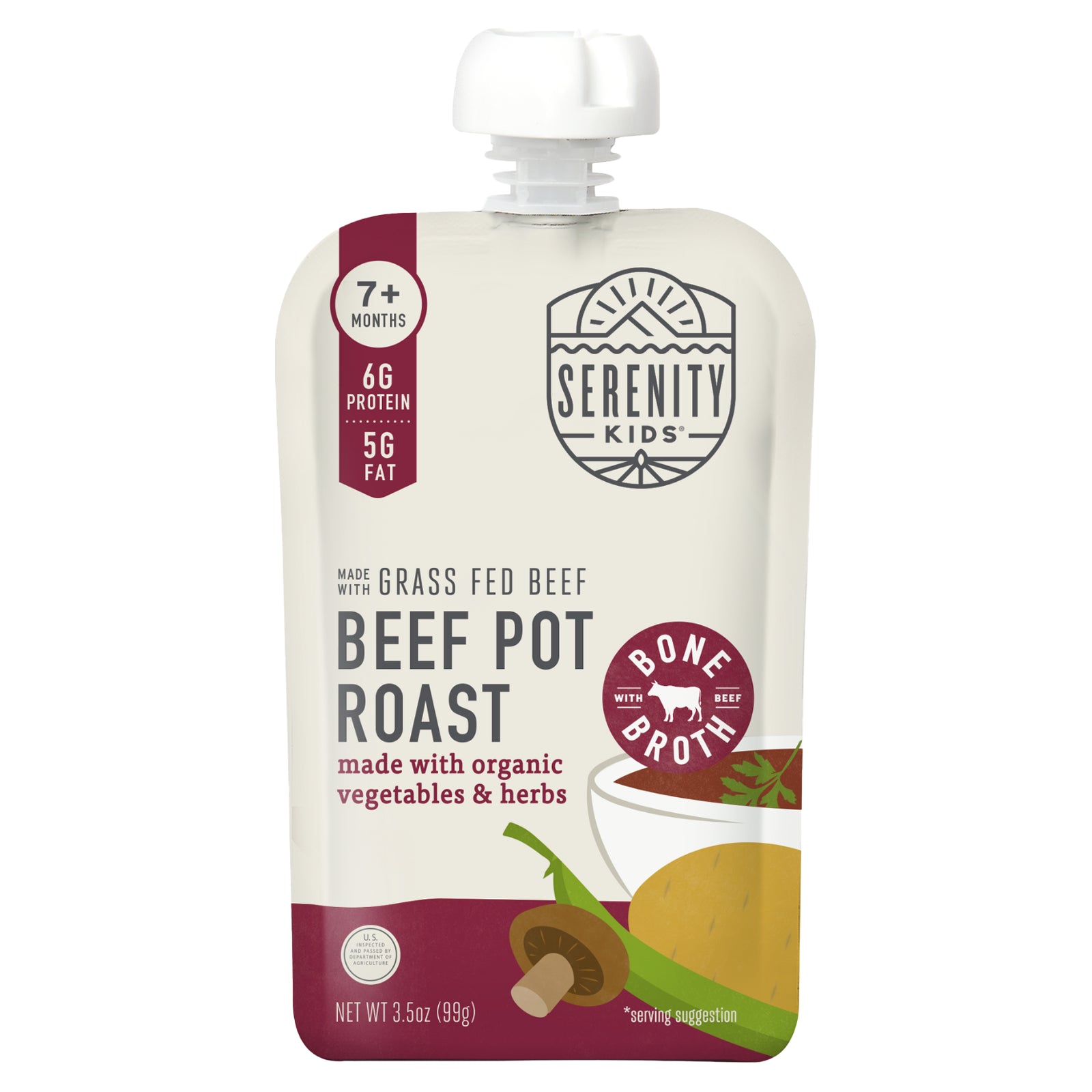 Serenity Kids, Beef Pot Roast with Organic Vegetables & Herbs, 7+ Months, 3.5 oz (99 g)