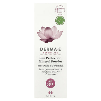 DERMA E, Essentials, Sun Protection Mineral Powder, SPF 30 , 0.16 oz (5 g)