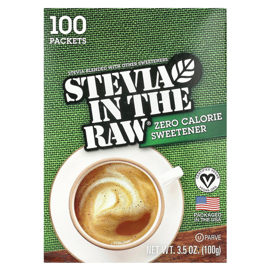 In the Raw, Stevia In The Raw®, Zero Calorie Sweetener, 100 Packets, 3.5 oz (100 g)