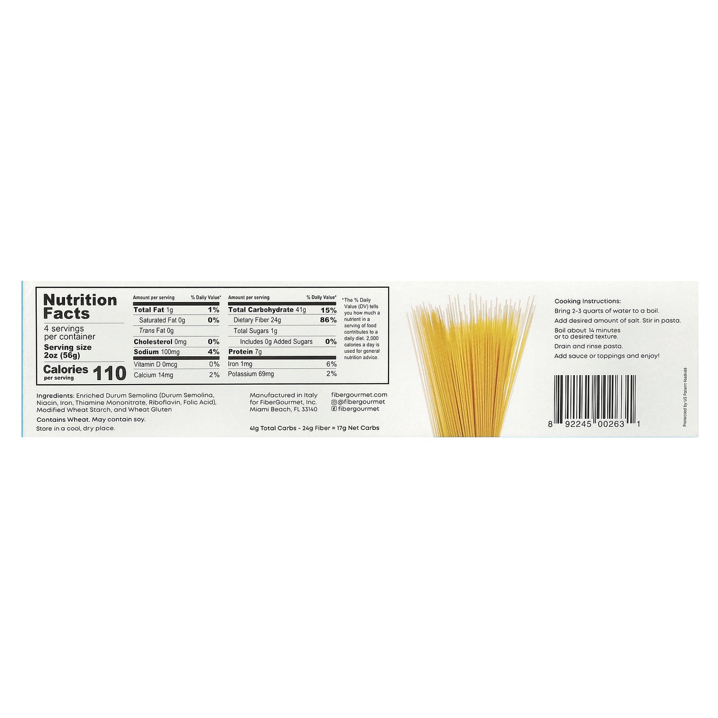 Fiber Gourmet, Light Spaghetti, 8 oz (227 g)