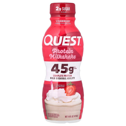 Quest Nutrition, Protein Milk Shake, Strawberry, 4 Bottles, 14 fl oz (414 ml) Each