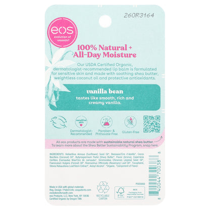 EOS, 100% Natural Organic Lip Balm, Vanilla Bean, 0.25 oz (7 g)
