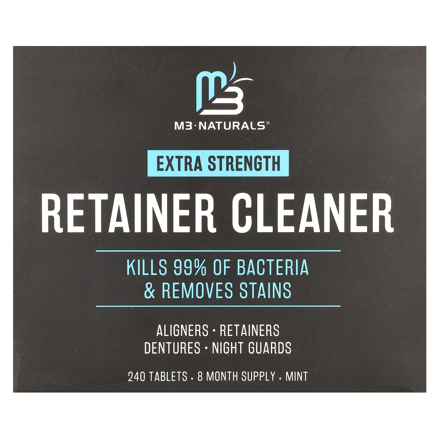 M3, Retainer Cleaner, Mint, 240 Tablets