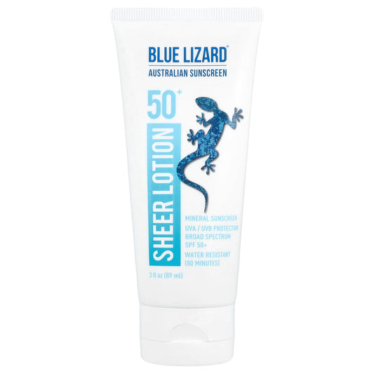 Blue Lizard Australian Sunscreen, Body Sheer Lotion, Mineral Sunscreen, SPF 50+, 3 fl oz (89 ml)