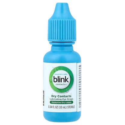 Baush+Lomb Blink, Blink Contacts®, Dry Contacts, Lubricating Eye Drops, 0.34 fl oz (10 ml)