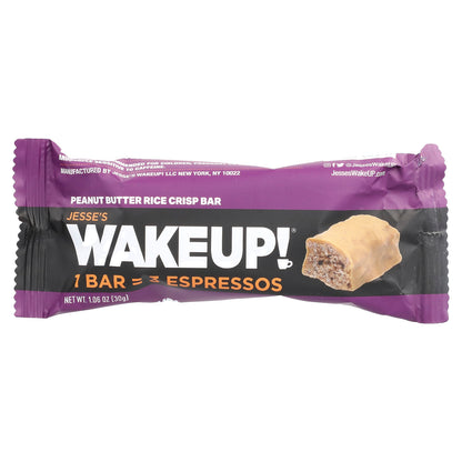 Jesse's WAKEUP!, Rice Crisp Bars, Peanut Butter, 6 Pack, 1.13 oz (32 g) Each