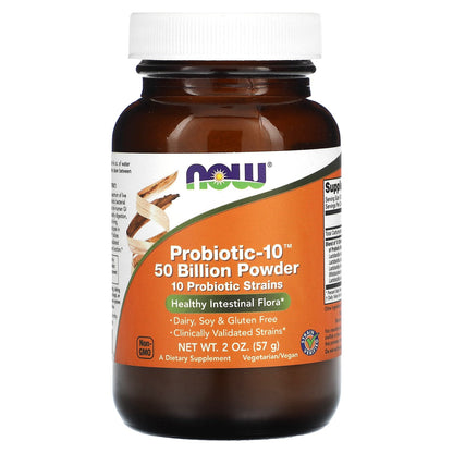 NOW Foods, Probiotic-10 Powder, 50 Billion, 2 oz (57 g) (50 Billion per g)