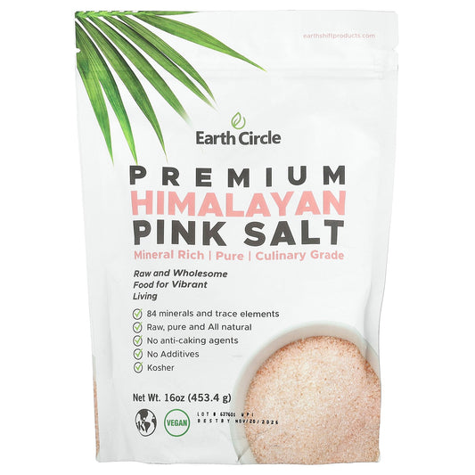 Earth Circle Organics, Premium Himalayan Pink Salt, 16 oz (453.4 g)