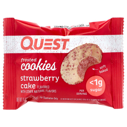 Quest Nutrition, Frosted Cookies, Strawberry Cake, 8 Cookies, 0.88 oz (25 g) Each