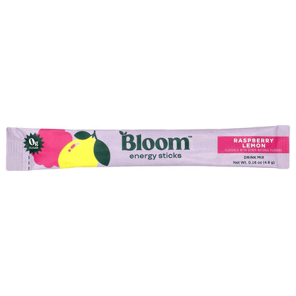 Bloom, Energy Sticks, Raspberry Lemon, 10 Stick Packs, 0.16 oz (4.6 g) Each