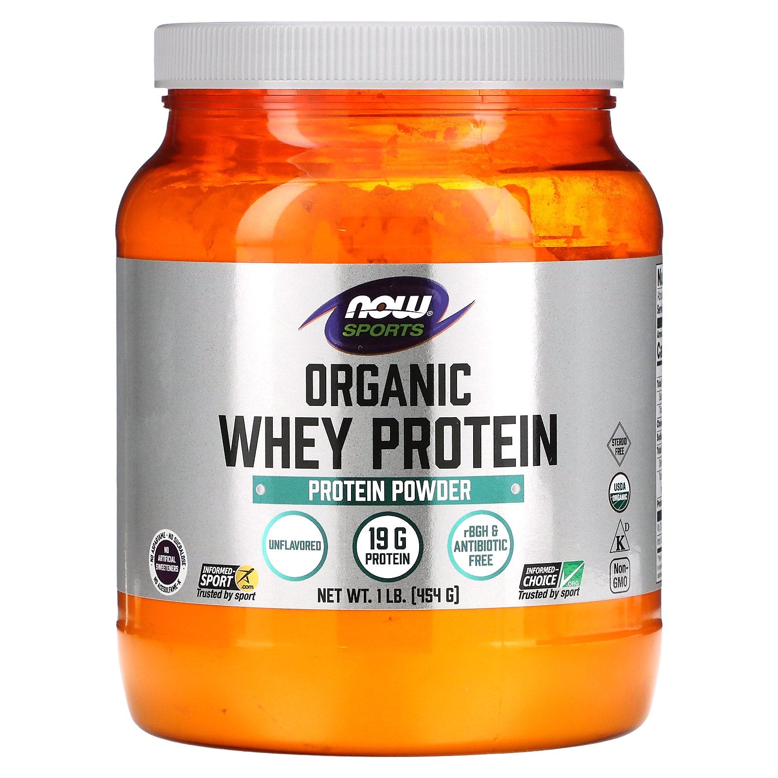 NOW Foods, Sports, Organic Whey Protein, Unflavored, 1 lb (454 g)