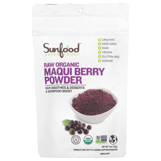 Sunfood, Superfoods, Raw Organic Maqui Berry Powder, 4 oz (113 g)