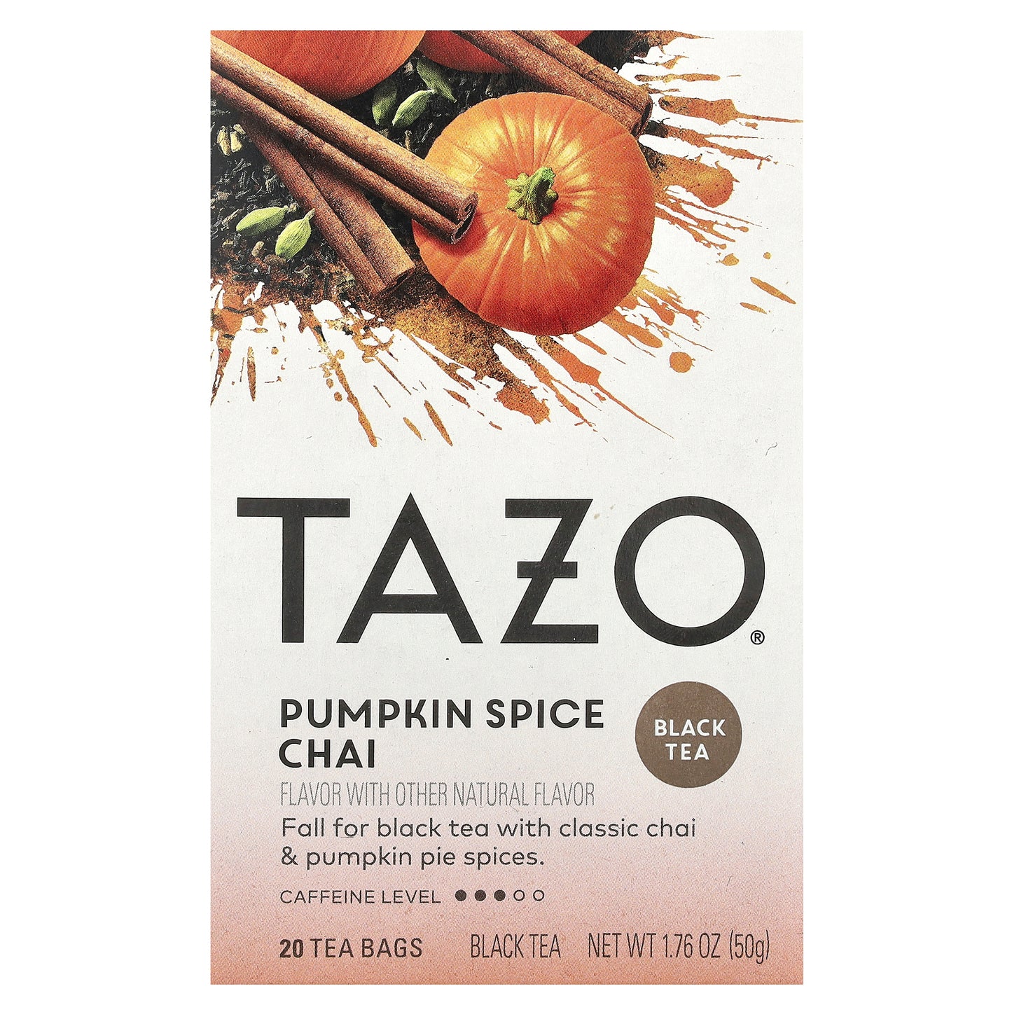 Tazo Teas, Black Tea, Pumpkin Spice Chai, 20 Tea Bags, 1.76 oz (50 g)