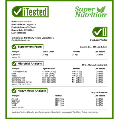 Super Nutrition, Oregano Oil, 40 mg, 2 fl oz (59 ml)