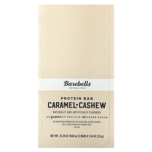 Barebells, Protein Bar, Caramel Cashew, 12 Bars, 1.94 oz (55 g) Each