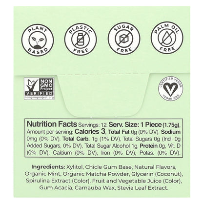 Refresh Gum, Plant-Based Gum, Garden Mint, 12 Pieces