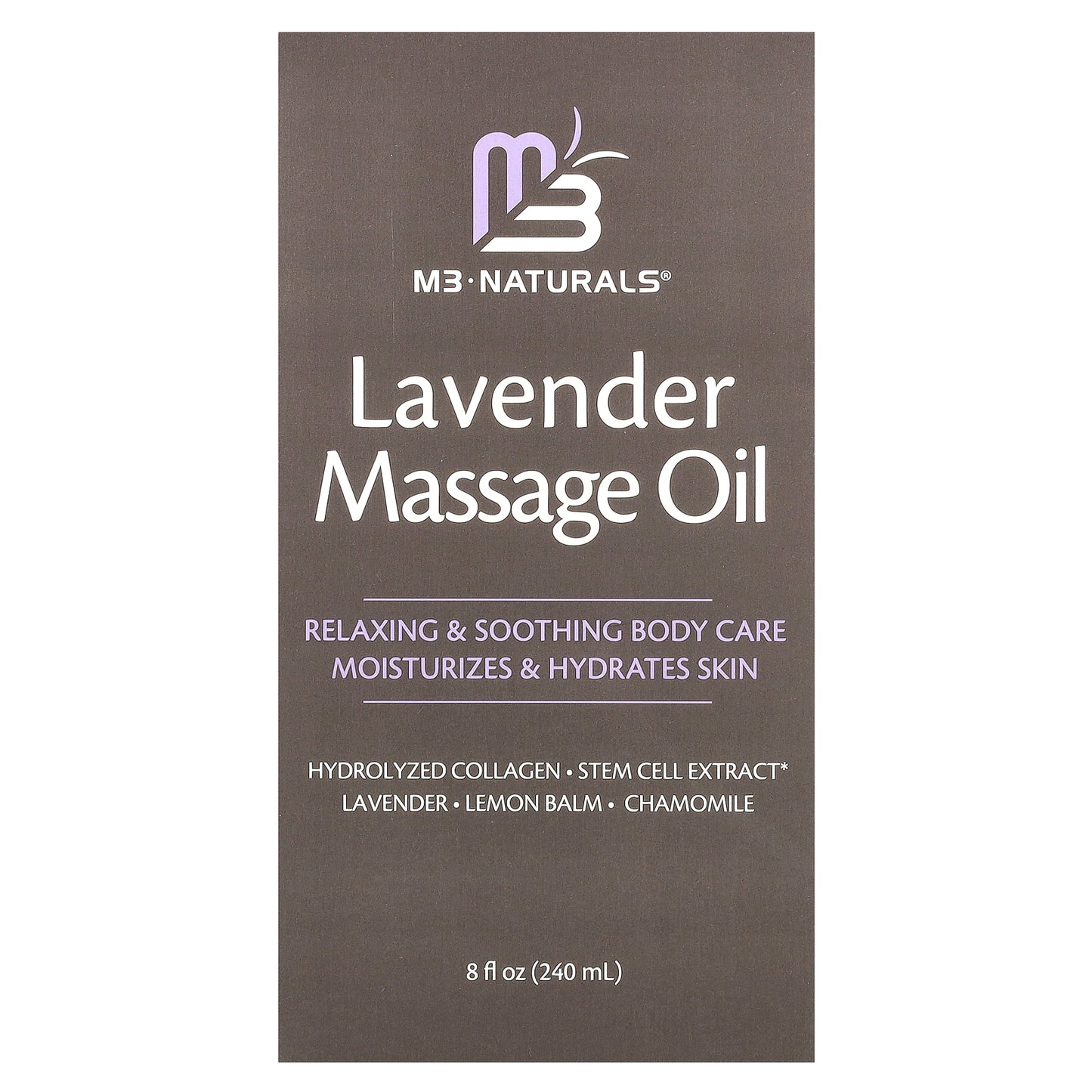 M3 Naturals, Lavender Massage Oil, 8 fl oz (240 ml)