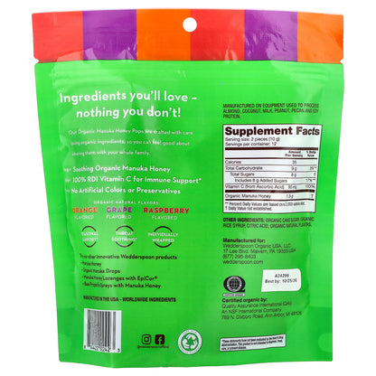 Wedderspoon, Throat Soothing Manuka Honey Pops, 3 Flavor Variety Pack, 24 Count, 4.15 oz (118 g)