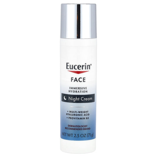 Eucerin, Face, Immersive Hydration Night Cream, Fragrance Free, 2.5 oz (71 g)