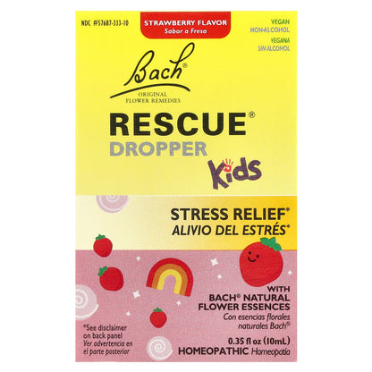 Bach, Rescue® Dropper Kids, Stress Relief, For Ages 2 & Up, Strawberry, 0.35 fl oz (10 ml)